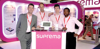 Walter Rautenbach and the Suprema team on their stand.